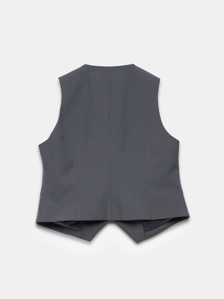 Mint Velvet Grey Fitted Waistcoat - Image 4 of 4 Mint Velvet Grey Fitted Waistcoat - Image 4 of 4