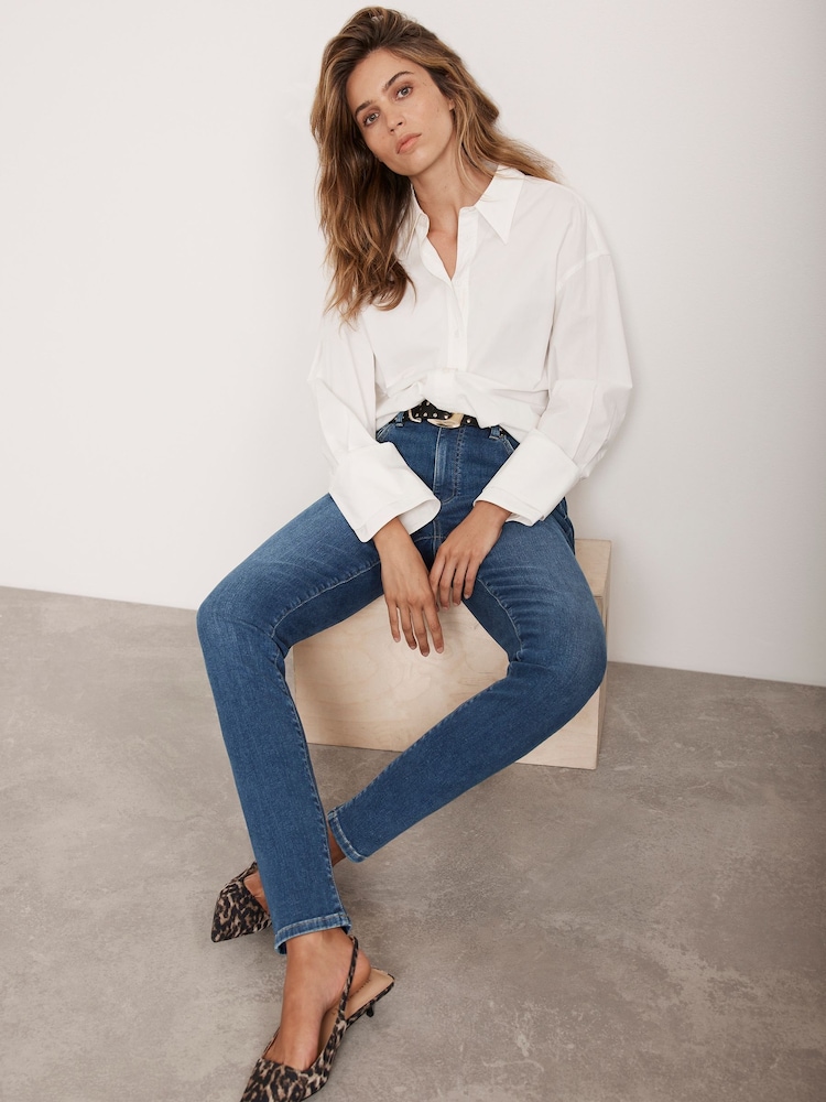 Mint Velvet Blue Skinny Jeans - Image 1 of 4