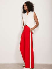 Mint Velvet Red Side Stripe Trousers - Image 1 of 4