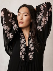 Mint Velvet Black Floral Print Mini Dress - Image 2 of 4