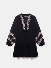 Mint Velvet Black Floral Print Mini Dress - Image 3 of 4