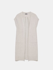 Mint Velvet Grey Longline Wool Cotton Blend Cardigan - Image 3 of 4