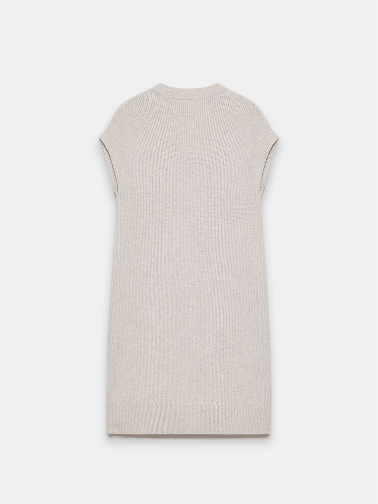 Mint Velvet Grey Longline Wool Cotton Blend Cardigan - Image 4 of 4