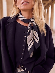 Mint Velvet White Geometric Print Neck Scarf - Image 4 of 4