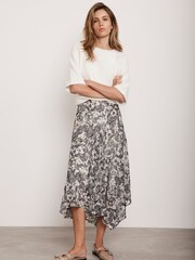 Mint Velvet Cream Print Midi Skirt - Image 2 of 4