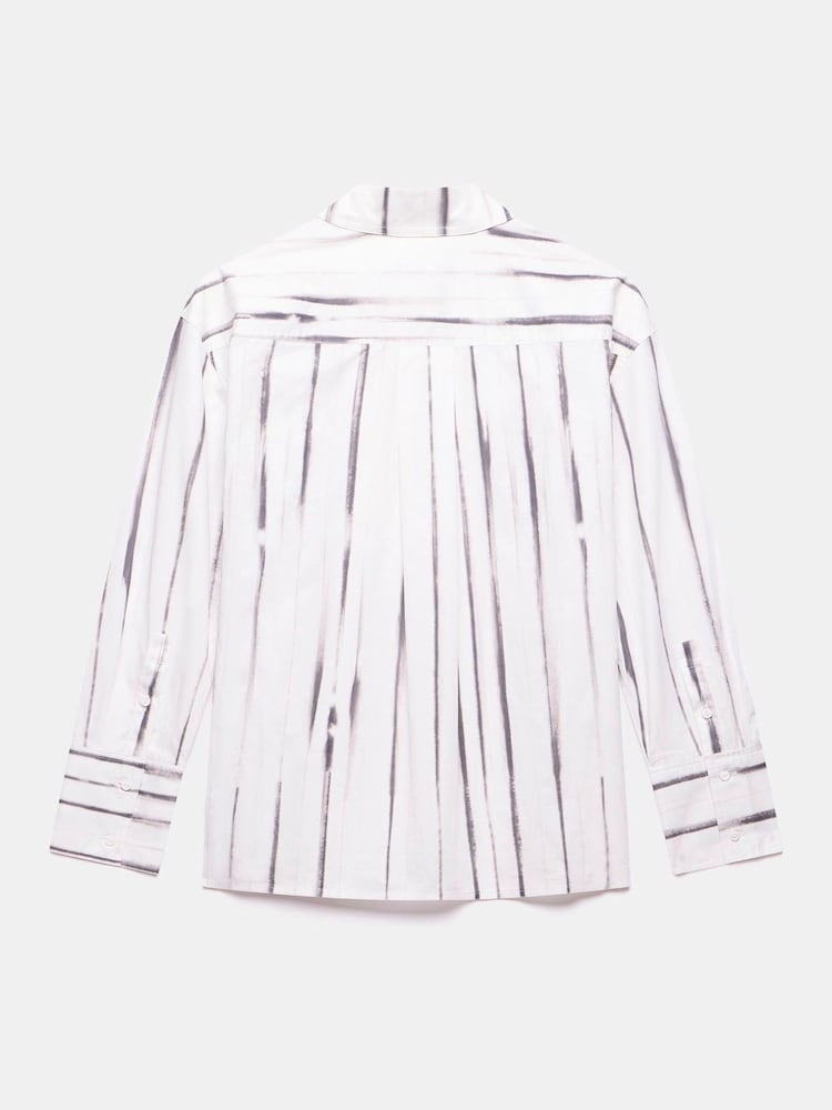 Mint Velvet White Printed Striped 100% Cotton Shirt - Image 4 of 4 Mint Velvet White Printed Striped 100% Cotton Shirt - Image 4 of 4