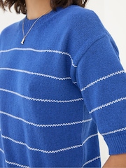 FatFace Blue Taya Knitted Top - Image 5 of 6