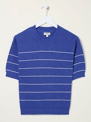 FatFace Blue Taya Knitted Top - Image 6 of 6