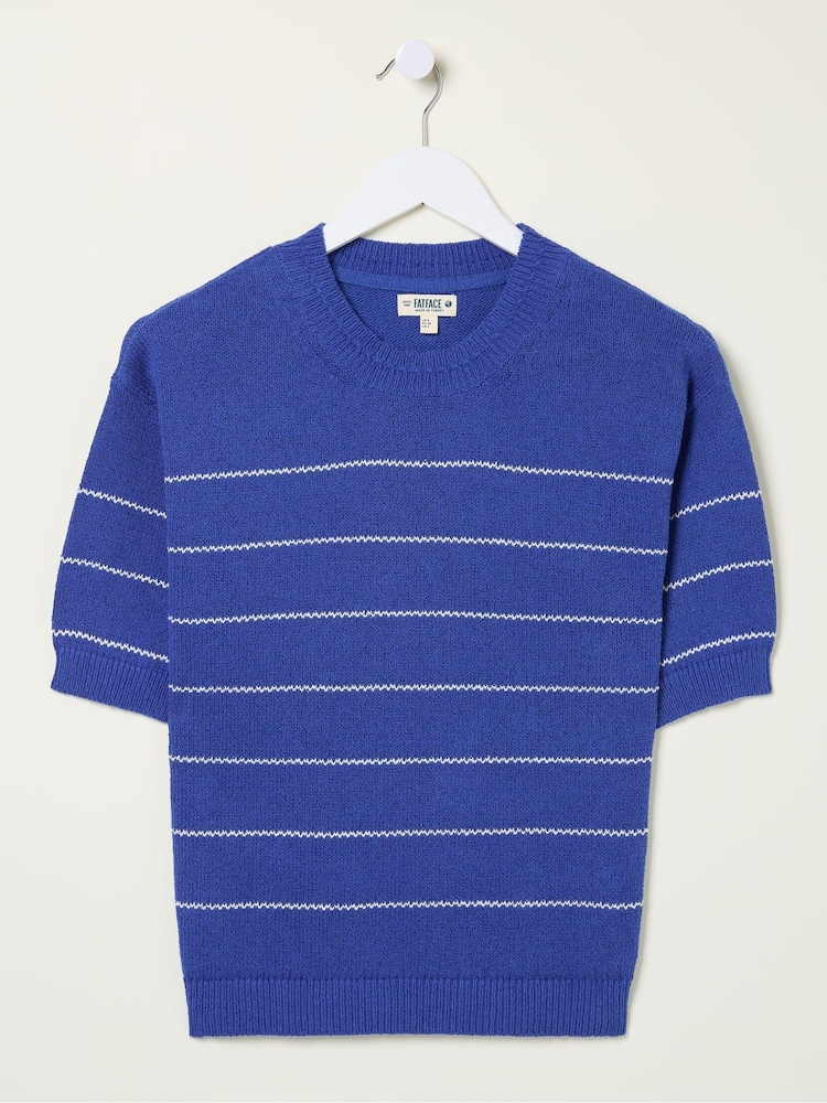 FatFace Blue Taya Knitted Top - Image 6 of 6