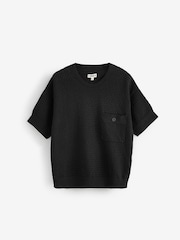 FatFace Black Sania Textured T-Shirt - Image 1 of 1
