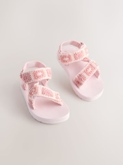 Pink Crochet Trekker Sandals - Image 1 of 5