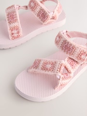 Pink Crochet Trekker Sandals - Image 4 of 5