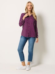M&Co Purple Long Sleeve Dobby Shirt - Image 2 of 6
