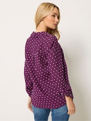 M&Co Purple Long Sleeve Dobby Shirt - Image 3 of 6