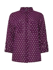 M&Co Purple Long Sleeve Dobby Shirt - Image 5 of 6