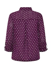 M&Co Purple Long Sleeve Dobby Shirt - Image 6 of 6