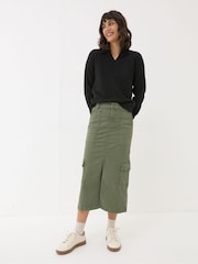 FatFace Black Bea Collar Jumper - Image 1 of 5