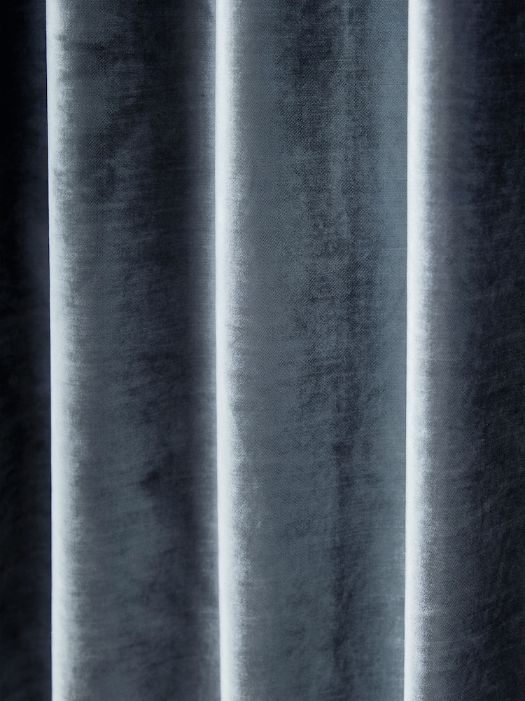 Laura Ashley Dark Seaspray Loretta Pencil Pleat Curtains - Image 4 of 4