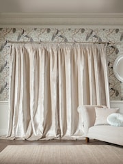 Laura Ashley Pale Truffle Loretta Pencil Pleat Curtains - Image 4 of 4