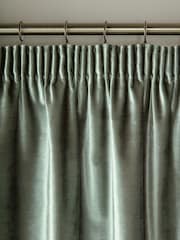Laura Ashley Sage Green Loretta Pencil Pleat Curtains - Image 2 of 4