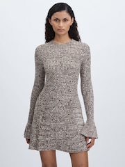 Anna Quan Mélange-Knit Mini 100% Cotton Dress - Image 1 of 6