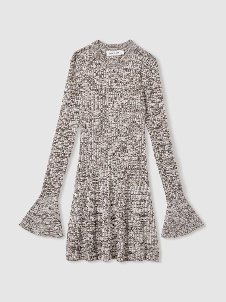 Anna Quan Mélange-Knit Mini 100% Cotton Dress - Image 2 of 6