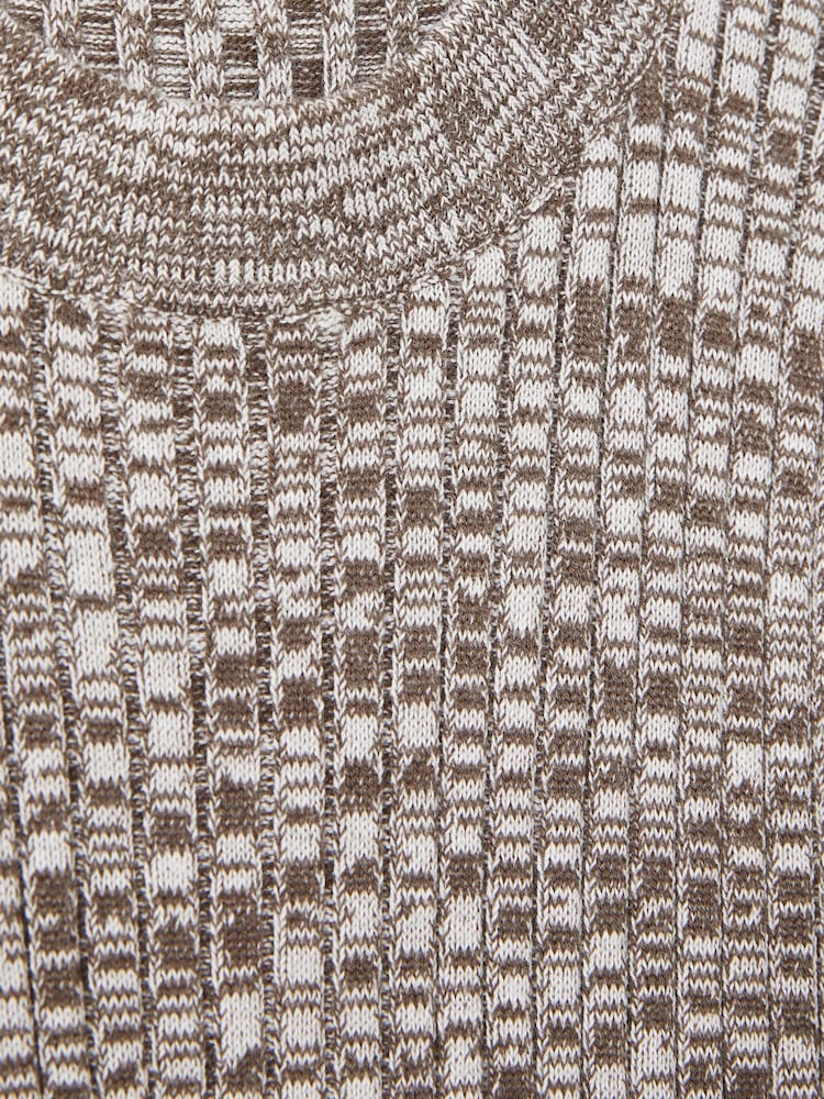 Anna Quan Mélange-Knit Mini 100% Cotton Dress - Image 6 of 6