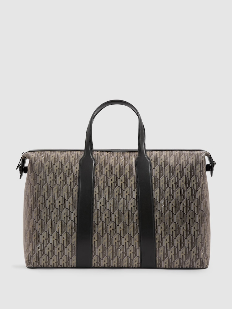 Reiss Franco Monogram-Print Coated-Canvas Holdall - Bild 1 von 5