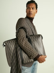 Reiss Franco Monogram-Print Coated-Canvas Holdall - Bild 2 von 5