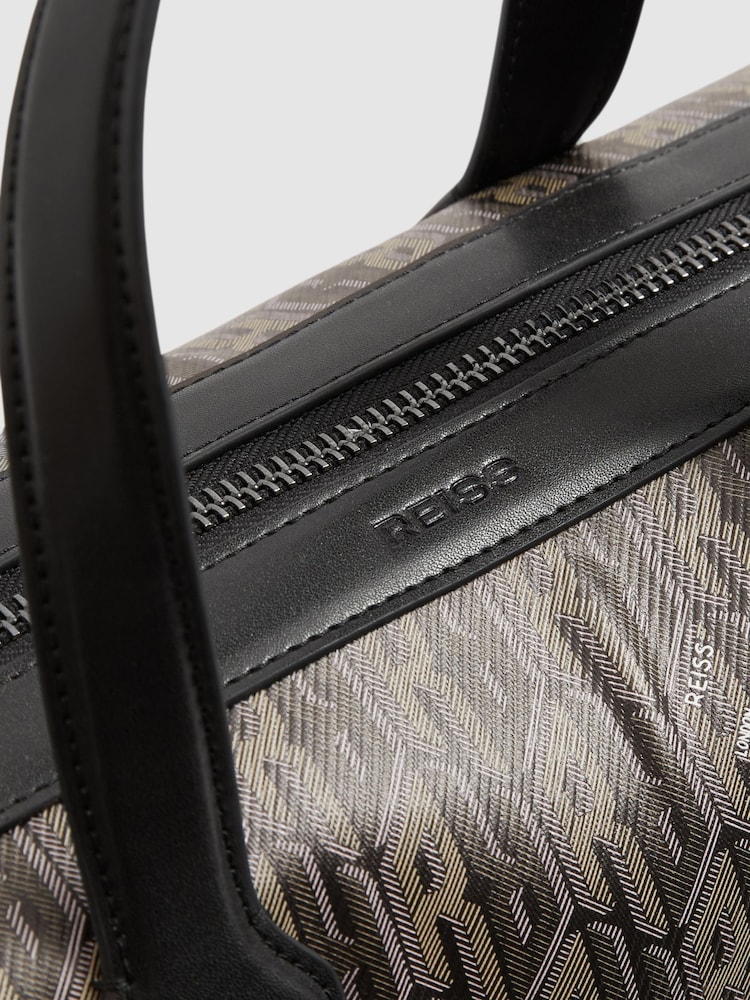 Reiss Franco Monogram-Print Coated-Canvas Holdall - Bild 5 von 5
