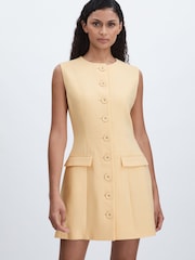 Anna Quan Button Through Mini Dress With Wool - Image 1 of 6