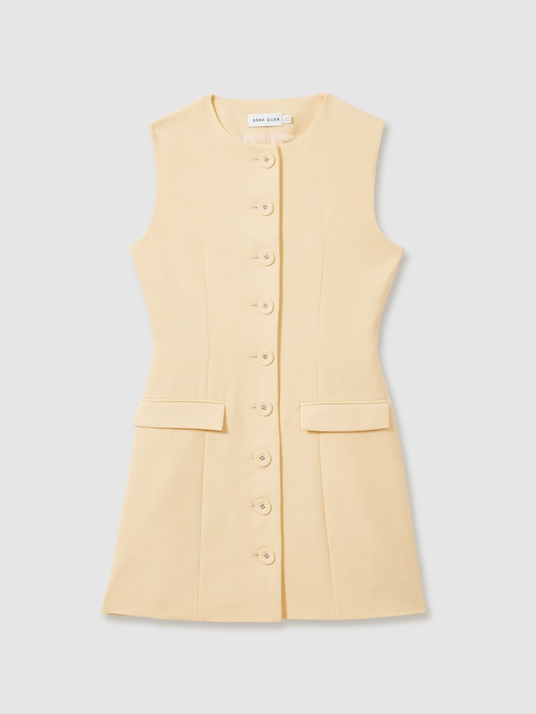 Anna Quan Button Through Mini Dress With Wool - Image 2 of 6