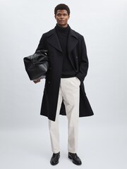 Oscar Jacobson Wool Herringbone Double-Breasted Coat - Image 1 of 6