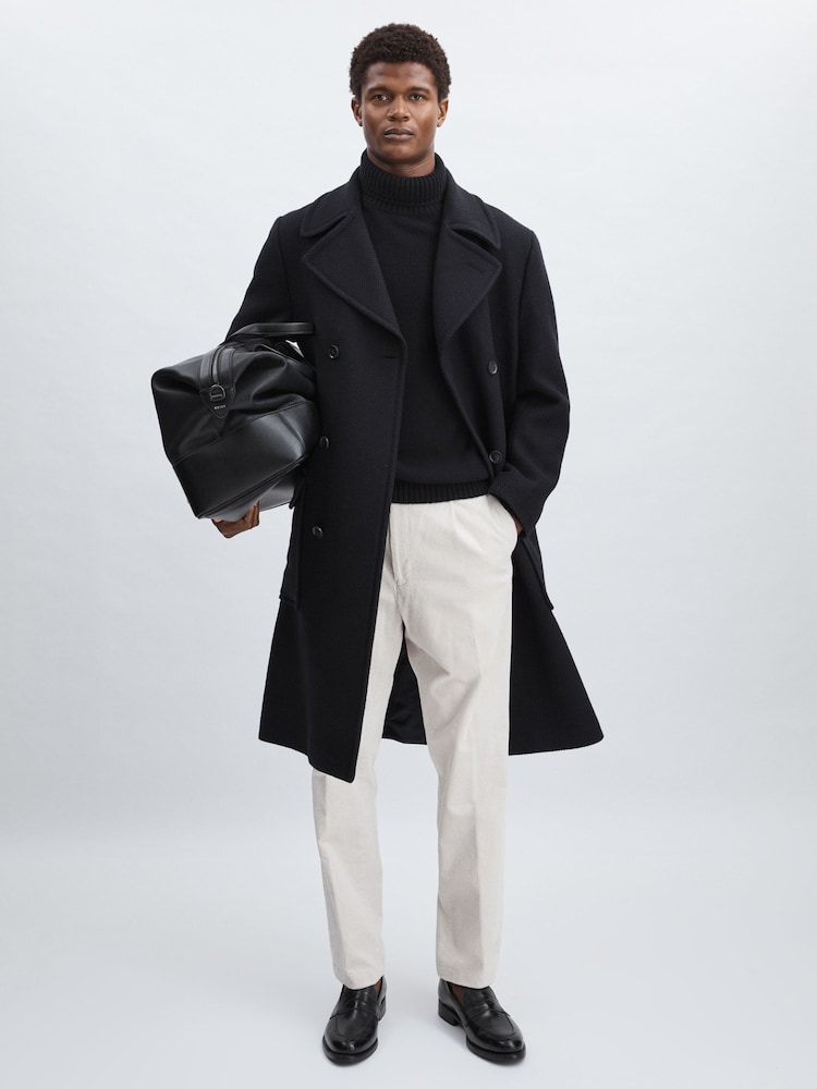 Oscar Jacobson Wool Herringbone Double-Breasted Coat - Image 1 of 6