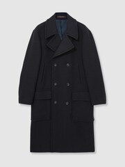 Oscar Jacobson Wool Herringbone Double-Breasted Coat - Image 2 of 6
