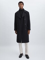 Oscar Jacobson Wool Herringbone Double-Breasted Coat - Image 4 of 6