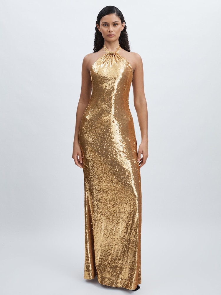 Halston Платье с пайетками на груди макси - Image 1 of 5