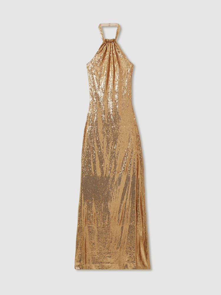 Halston Платье с пайетками на груди макси - Image 2 of 5
