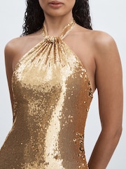 Halston Платье с пайетками на груди макси - Image 3 of 5