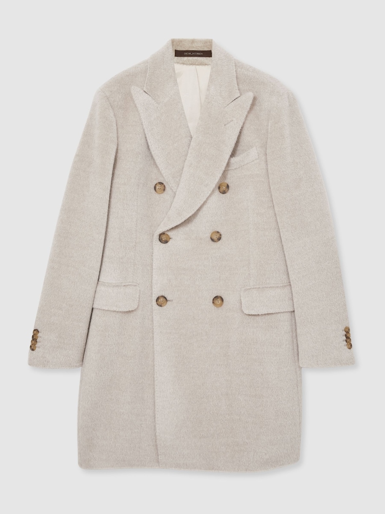 Oscar Jacobson Alpaca-Wool Double-Breasted Coat - Image 2 of 7
