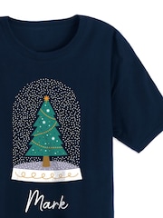 Mens Personalised Christmas Tree Snow Globe Pyjamas by Stitch Style - Image 3 of 4