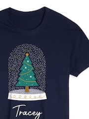 Womens Personalised Christmas Tree Snow Globe Pyjamas by Stitch Style - Image 3 of 4