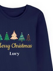 Boys Personalised Christmas Tree 100% Cotton Pyjamas by Stitch Style - Image 2 of 4