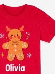 Younger Kids Personalised Christmas Ginger Bread Pyjamas by Stitch Style - Image 3 of 5