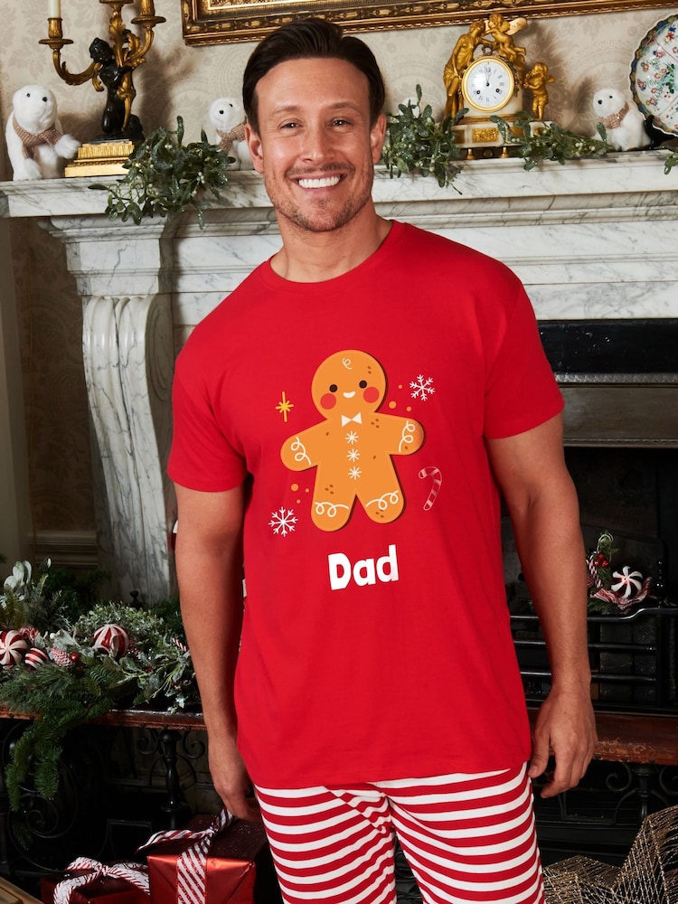 Personalised Christmas Ginger Bread Mens Pyjamas by Stitch Style - Image 1 of 5