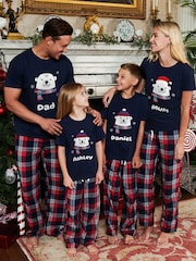 Girls Personalised Christmas Polar Bear 100% Cotton Pyjamas by Stitch Style - Image 4 of 5