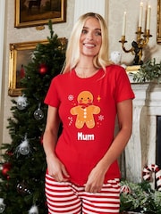 Womens Personalised Christmas Ginger Bread Pyjamas by Stitch Style - Image 1 of 5