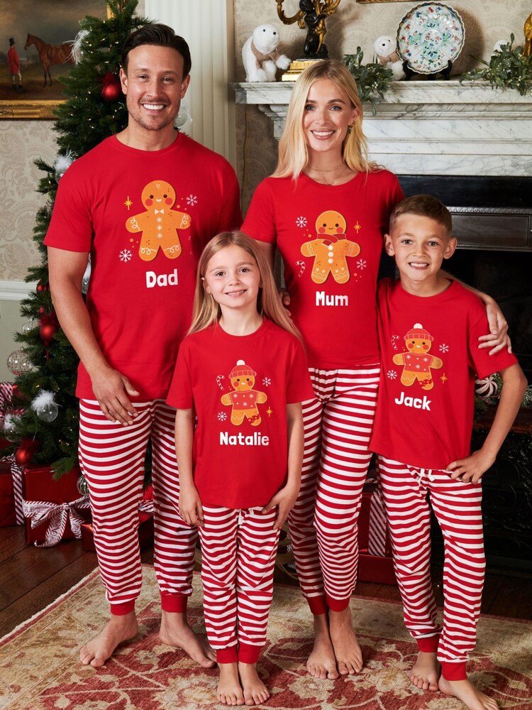 Womens Personalised Christmas Ginger Bread Pyjamas by Stitch Style - Image 2 of 5