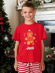 Boys Personalised Christmas Ginger Bread Pyjamas by Stitch Style - Image 1 of 5
