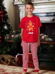 Boys Personalised Christmas Ginger Bread Pyjamas by Stitch Style - Image 3 of 5